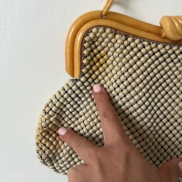 Vintage Whiting and Davis Co. Mesh Top Handle Bag 1930’s Art Deco Antique Purse - Picture 4 of 10